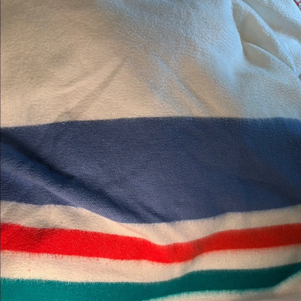 90 x 90 Chatham Hudson style‎ soft Striped Blue, Red, and Green Blanket bag B46